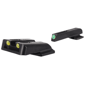 TRUGLO TFO Sight Set for S&W M&P, SD9, SD40 Steel Tritium Fiber Optic Green Front, Yellow Rear