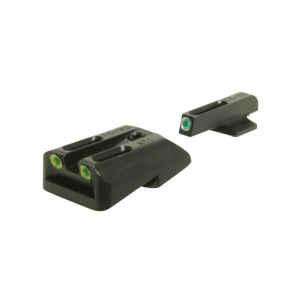 TRUGLO TFO Sight Set for 1911 Government 45 ACP Novak Cut Steel Tritium Fiber Optic Green Front, Yellow Rear