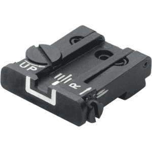 LPA TPU Adjustable Rear Sight for Glock 17, 19, 22, 23, 34, 35 Steel White Outline