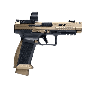 Canik TTI Combat 9mm Luger Pistol 4.6" Barrel 18+1 Round Burnt Bronze Slide Black Grip Burnt Bronze Frame Red Dot Sight