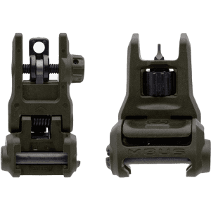 Magpul MBUS Gen 3 Flip-Up Front and Rear Sight Set AR-15 Polymer Olive Drab