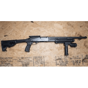 Remington 870 Wingmaster 12 Gauge Police Trade-In Shotgun With Scope Base And Telescoping Stock