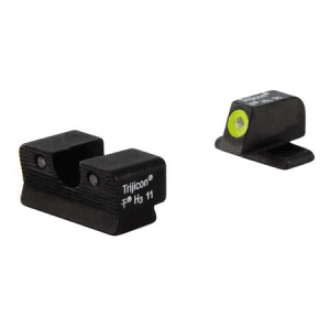 Trijicon Night Sight Set 3-Dot Tritium Green With Yellow Front, Green Rear Black Frame