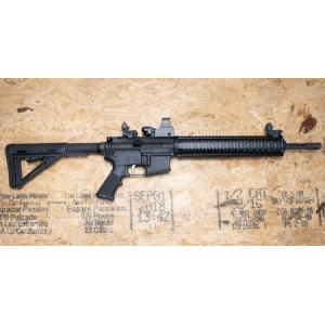 Anderson Manufacturing Am-15 223/5.56mm Police Trade-In Rifle W/Telescoping Stock, Flip-Up Sights, And Optic (Mag Not Included)