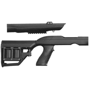 Adaptive Tactical Black Synthetic, Adjustable Stock with Magazine Compartments, Stowaway Accessory Rail, Fits Ruger 10/22 Takedown