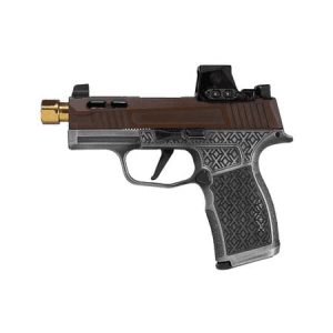 Sig Sauer P365x Tactical Debacle 9mm Semi-Auto Pistol With Sig Romeox Red Dot And Gold Threaded Barrel