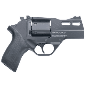 CHIAPPA FIREARMS Rhino 30DS 357 Mag 3" 6rd Revolver w/ Fiber Optic Sights - Black / Rubber Grips