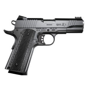 Remington 1911 R1 Enhanced 45 Acp 4.25" 8rd Pistol W/ Fiber Optic Sights - Black W/ Laminate Grips