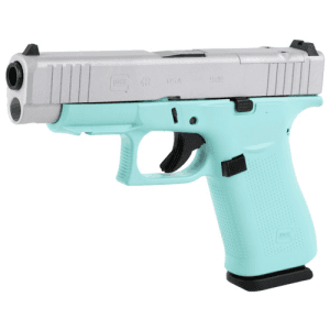 Glock G43 Mos 9mm 4.17" 10rd Optic Ready Pistol - Robins Egg Blue | Silver