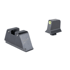 Trijicon Suppressor/Optic Height Sights (Yellow Outline /Green Tritium) Fits Glock Standard Frame