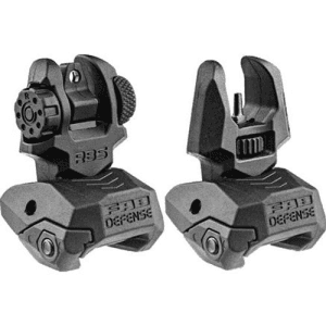 FAB DEFENSE Flip Up Front/Rear Sight Set fits Pict Rails Black