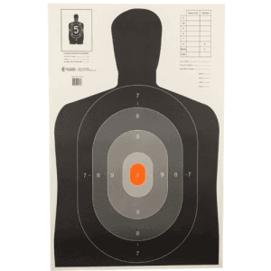 ACTION TARGET B-27E Pros Shaded Scoring Ring Silhouette 23x35" Target | 100 Count