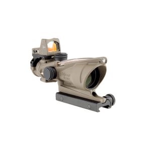 Trijicon 4x32 Acog Scope Dual Illum Red Chevron Cerakot Fde