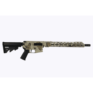 Bc-15 | 5.56 Nato Desert Combat Camo Cerakote Rifle | 16" Black Nitride M4 Barrel | 1:7 Twist | Mid-Length Gas System | Talon 15" Mlok Split Rail | No Magazine