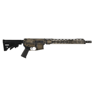 Bc-15 | 5.56 Nato Fde Battleworn Cerakote Rifle | 16" Black Nitride M4 Barrel | 1:7 Twist | Mid-Length Gas System | Talon 15" Mlok Split Rail | No Magazine