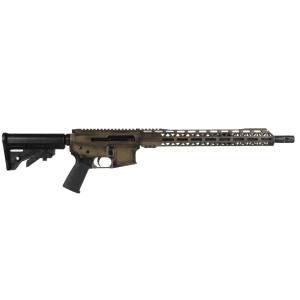 Bc-15 | 5.56 Nato Right Side Charging Fde Battleworn Cerakote Rifle | 16" Black Nitride M4 Barrel | 1:7 Twist | Mid-Length Gas System | 15" Mlok Split Rail| No Magazine