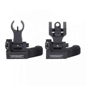 Troy-Industries Troy 45-Degree Offset Sight Set - Ssig-45s-Hrbt-00 - Hk Front & Round Rear - Black