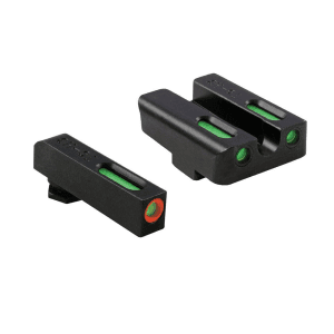Truglo Tfx Pro Tritium/Fiber-Optic Day/Night Sights Fit Glock 17, 17l, 19, 23, 24, 26, 27, 33, 34, 35, 38, 39, 45 - Orange Outline Front/Rear Green