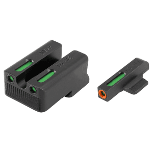 Truglo Tfx Pro Tritium/Fiber-Optic Day/Night Sights Fit Novak Lomount Cut .270 Front / .500 Rear - Orange Outline Front/Rear Green