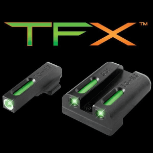 Truglo Tfx Tritium/Fiber-Optic Day/Night Sights - Sig #6 #8 Set - White Outline Front/Rear Green