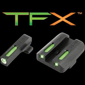 Truglo Tfx Tritium/Fiber-Optic Day/Night Sights Fits Springfield Xd, Xdm (Excluding 5.25" Comp Series) And Xds - White Outline Front/Rear Green
