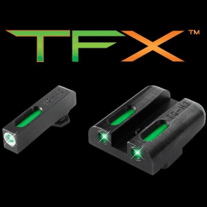 Truglo Tfx Tritium/Fiber-Optic Day/Night Sights Fits Cz 75 Series - White Front Outline/Rear Green