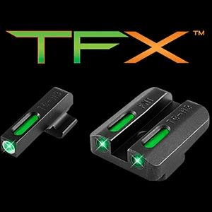 Truglo Tfx Tritium/Fiber Optic Day/Night Sights Fits Fnh Fnp-45 Fnx-45 - White Outline Front/Rear Green