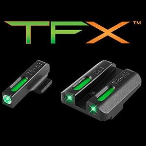 Truglo Tfx Tritium/Fiber-Optic Day/Night Sights Fits Kahr Arms K, Mk, P, Pm, T &tp Models With New Dovetail (Post 2004) White Outline Front/Rear Green