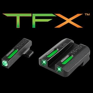 Truglo Tfx Tritium/Fiber-Optic Day/Night Sight Set Steyr Mannlicher M-A1 C-A1 S-A1 L-A1 White Outline Front/Rear Green