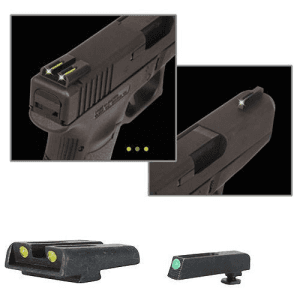 Truglo Tfo Tritium/Fiber-Optic Day/Night Sights Fits Glock 20, 21, 25, 28, 29, 30, 31, 32, 37, 40, And 41- Front Green/Rear Yellow