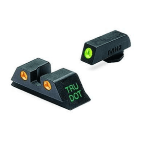 Meprolight Tru-Dot Night Sight Set - Glock 9mm, .357 Sig, 40 S&w, .45 Gap Fixed Set Green/Orange
