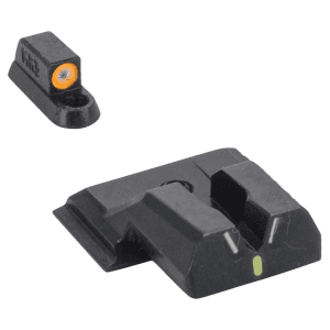 Meprolight Hyper Bright V-Sight Fixed Pistol Set For S&w M&p Shield Green With Orange Front