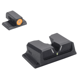 Meprolight Hyper Bright V-Sight Fixed Pistol Set For S&w M&p Full Size Compact Green With Orange Front