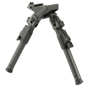Mdt Sporting Goods Inc 105561BLK GRND-POD Black 4.50"-9" Carbon Fiber/Aluminum, Adj. Throw Lever, 4 Leg Postitions, Fits ARCA Rail & RRS Dovetail