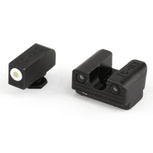 Truglo Tg231g1aw Tritium Pro White Outline Tritium Front/Green Tritium Rear/Black Nitride Fortress Frame,compatible W/Glock 42/43/43x/48 Except Mos, Front Post/Rear Dovetail Mount