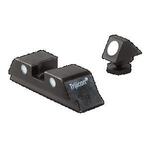 Trijicon 600234 Bright & Tough Steel Sights Black White Dot Front Sight-Black White Dots Rear Sight-Glock 17 Mos/19 Mos/34 Mos (No Tritium) Standard Frame