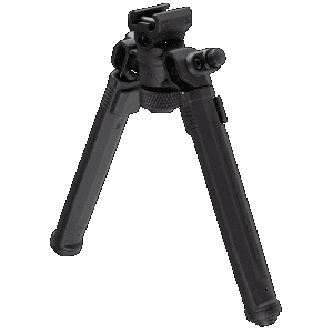 Magpul MAG941-BLK Bipod 1913 Picatinny Rail Attachment, Black Mil-Spec Anodized Aluminum, 6.80-10.30" Vertical Adjustment, Rubber Feet for AR-Platform