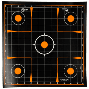 EZ-Aim 1531410 Splash Reactive Self-Adhesive Paper Black/Orange 12"x12" Sight-In Grid 10 Pack