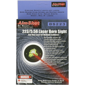 Aimshot Bs223 Laser Boresighter 223 Rem Brass Chamber Mount Cartridge Lr41 Battery