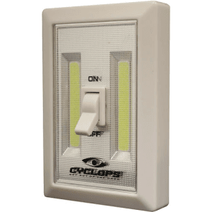 Cyclops Light Wall Switch Cob Two Pack 200 Lumens Ivory Abs Magnet Velcro Screw Mount