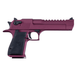 Magnum Research De50bkc Desert Eagle Black Cherry 50 Ae 7+1 6" Black Barrel, Metallic Black Cherry Cerakote Serrated Slide, Aluminum Frame W/Picatinny Rail & Beavertail Black Rubber Grips