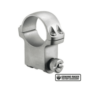 Ruger Scope Ring 1 Inch Extra High Silver Steel Fits 62mm Objective