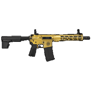 Hi-Point Hp15p-300blkgold Hp 15p 300 Blackout 30+1 10.50" Black Threaded Barrel, Gold Aluminum Receiver W/Picatinny Rail, M-Lok Handguard, Blade Black Polymer Brace, Black B5 P Type 23 Grip