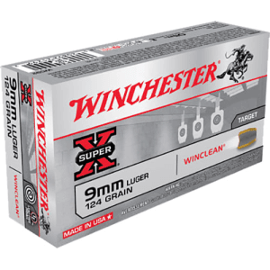 Winchester Ammo WC92 WinClean 9mm Luger 124 GR Brass Enclosed Base - 50rd Box