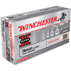 Winchester Ammo WC91 WinClean 9mm Luger 115 GR Brass Enclosed Base - 50rd Box