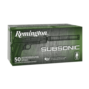 Remington Ammunition 28428 Subsonic 45 ACP 230 gr Flat Nose Enclosed Base (FNEB) - 50rd Box