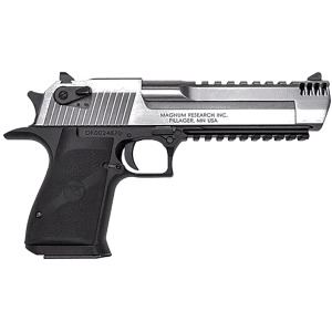 Magnum Research Desert Eagle Mark Xix 50 Action Express Pistol 6" Barrel 7+1 Round Stainless Steel Slide Black Grip Black Frame Integral Muzzle Brake And Picatinny Rail
