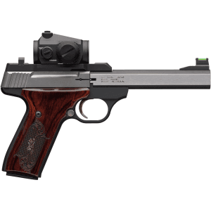 Browning Buck Mark Medallion 22lr Pistol 5.5" Barrel 10+1 Round Stainless Slide Rosewood Grip Matte Black Frame Vortex Crossfire Red Dot