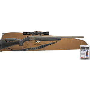 Cva Accura Lr-X 45 Caliber Muzzleloading Rifle 30" Threaded Cerakote Flat Dark Earth Barrel Black Stock With Konuspro 4-12x 44mm Scope