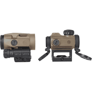 Sig Sauer Romeo-Msr Compact Red Dot Sight 1x 20mm 1/2 Moa Adjustments 2 Moa Dot Reticle With Juliet3 Micro 3x 22mm Magnifier Picatinny Mounts Fde